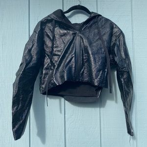 Alo cropped hooded jacket; warmer than it looks; never worn